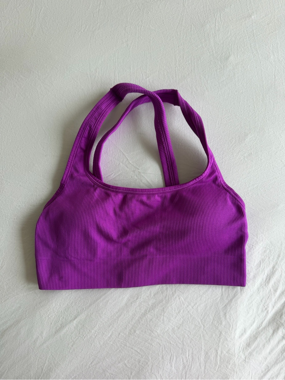 Athleta Ribbed Purple Halter Swim Bikini Top